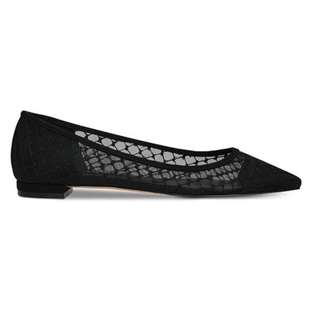 EUC NINE WEST BLACK POINTED TOE FLATS 8.5M